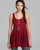 Free People Top Tiny Dot Lace Trapeze - Lyst