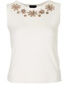 Topshop Embellished Textured Shell Top - Lyst