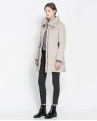 Zara Puffer Jacket with Wraparound Collar - Lyst