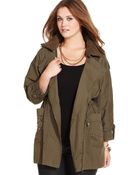 Jessica Simpson Studded Drawstring waist Anorak - Lyst