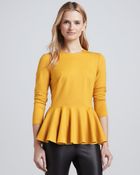 Torn By Ronny Kobo Rika Ponte Peplum Top - Lyst
