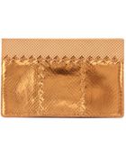 Bottega Veneta Snakeskin Clutch - Lyst