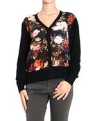 Frankie Morello Sweater Cardigan Flowers Pattern - Lyst