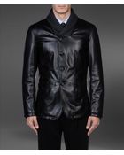Armani Leather Jacket - Lyst