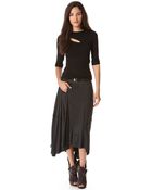 Donna Karan New York Full Skirt with Jersey Waistband - Lyst