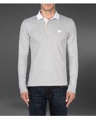 Emporio Armani Long Sleeved Polo Shirt with Eagle Logo - Lyst