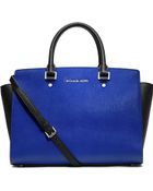 Michael Kors Selma Large Saffiano Leather Satchel - Lyst