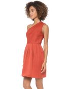 Halston Heritage One Shoulder Bell Skirt Dress - Lyst