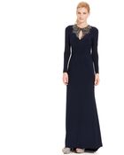 Js Boutique Longsleeve Beaded Cutout Gown - Lyst