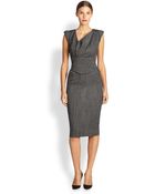 Antonio Berardi Draped Panel Tweed Dress - Lyst