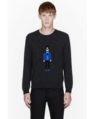 Burberry Prorsum Charcoal Grey Cashmere Officer Doll Sweater - Lyst