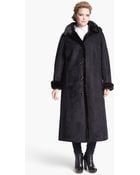 Gallery Faux Shearling Coat with Detachable Hood - Lyst