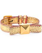 Kate Spade Metallic Leather Bow Bracelet - Lyst