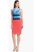 St. John Abstract Blossom Jacquard Dress - Lyst