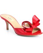 Valentino Couture Patent Leather Bow Slides - Lyst