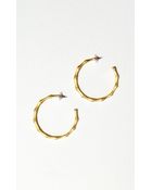 Kenneth Jay Lane Satin Bamboo Gold Hoop - Lyst
