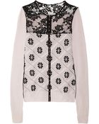 Nina Ricci Lattice-effect Wool and Cashmere-blend Cardigan - Lyst