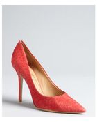 Ferragamo Lava Red Sueded Ayers Snakeskin Pumps - Lyst