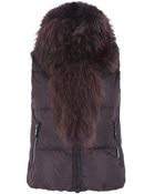Moncler Quilted Gilet with Raccoon Fur - Lyst