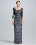 Sue Wong Lace Scoopback Gown - Lyst
