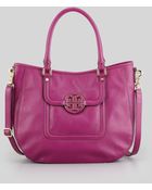 Tory Burch Amanda Doublehandle Hobo Bag Fuchsia - Lyst