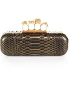 Alexander McQueen Python Knuckle Box Clutch - Lyst