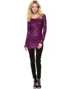 Donna Karan New York Sequins Long Sleeve Tunic - Lyst