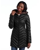 Laundry By Shelli Segal Chevron Quilted Puffer Coat - Lyst