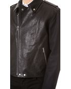 Public School Leather Motorcycle Jacket - Lyst