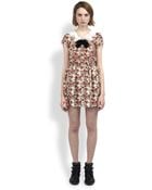 Saint Laurent Sequined Bow Floral Dress - Lyst