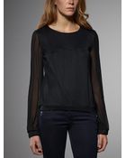 Patrizia Pepe Mixed Fabric Shirt - Lyst
