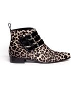 Tabitha Simmons Early Leopard Buckled Boots - Lyst