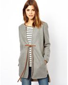 French Connection Coat with Belted Front - Lyst