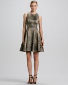 Ml Monique Lhuillier Animalprint Fitandflare Dress - Lyst