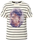 Marc Jacobs Bast Faceprint Striped T shirt - Lyst