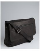 Kenneth Cole Black Leather Front Flap Messenger Bag - Lyst