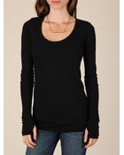 Alternative Apparel Rib Sleeve Scoop Neck T-Shirt - Lyst