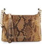MICHAEL Michael Kors Small Weston Snakeprint Messenger - Lyst