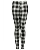 Topshop Monochrome Denim Check Leggings - Lyst