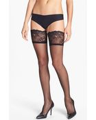 Donna Karan New York Lace Top Thigh High Stockings - Lyst