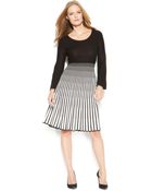 Calvin Klein Striped Ombre Sweater Dress - Lyst