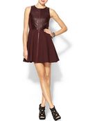 Tibi Leather With Ponte Sleeveless Dress - Lyst