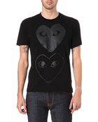 Comme Des Garçons Heart Printed T-shirt - Lyst