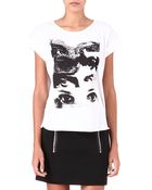 Maje Dame Printed T-shirt - Lyst