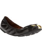 Marc By Marc Jacobs Elasticated Cat Leather Flats - Lyst