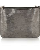 Alexander McQueen Two tone Metallic Leather Pouch - Lyst