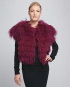 Jocelyn Tibetan Lamb Fur Vest Magenta - Lyst