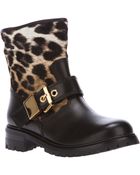 Giuseppe Zanotti Leopard Print Biker Boot - Lyst