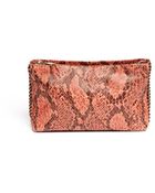 Stella McCartney Faux Python Clutch - Lyst