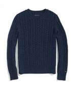 Tommy Hilfiger Long Sleeve Cable Crew Neck Sweater - Lyst